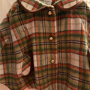 Janie and Jack Plaid Kids Cape - Green and Brown